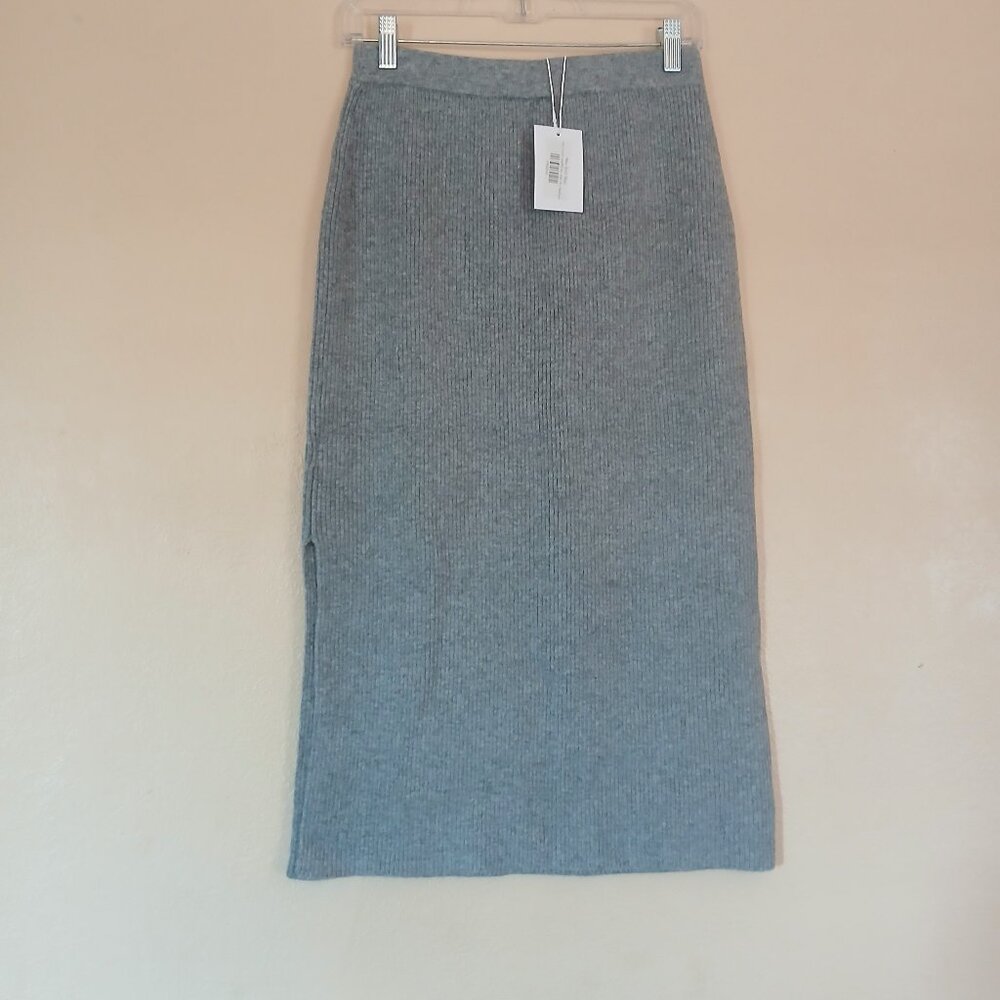 Lucy Paris NWT Neo Knit Gray Wool Skirt Women's Medium